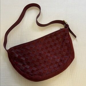 Anthropologie leather & suede woven bag